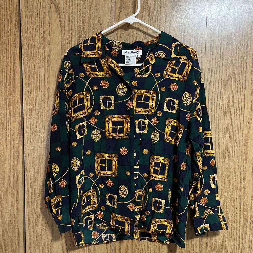 VTG Allison Taylor 100% Silk Button Up Shirt